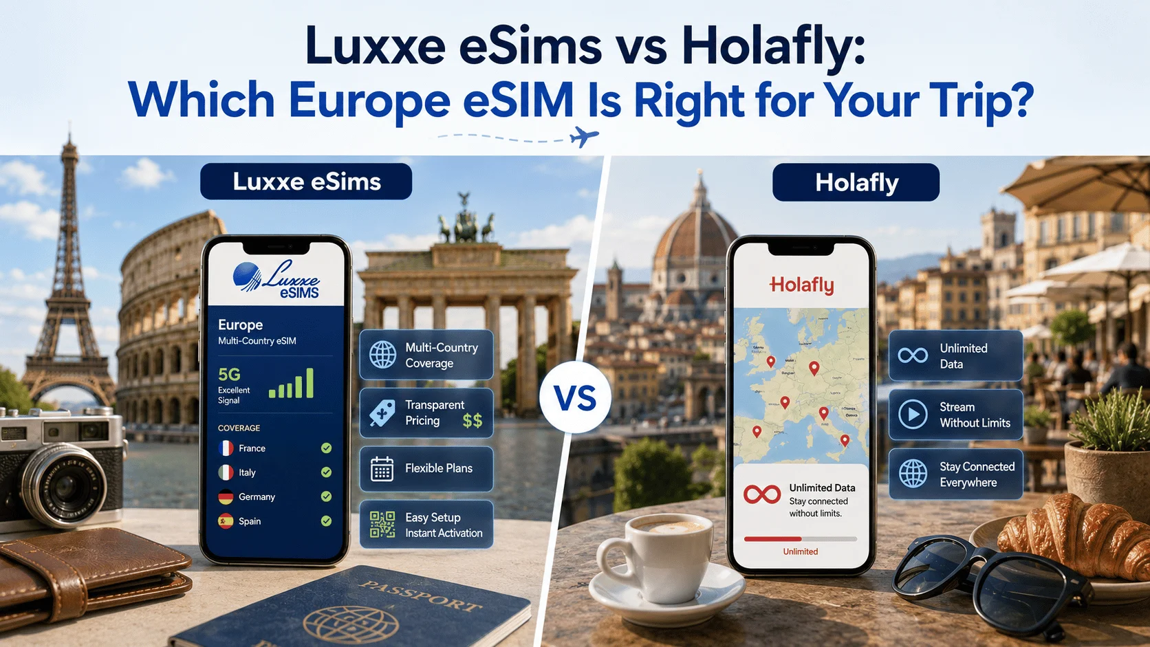 Luxxe eSims vs Holafly: Which Europe eSIM Is Right for Your Trip?